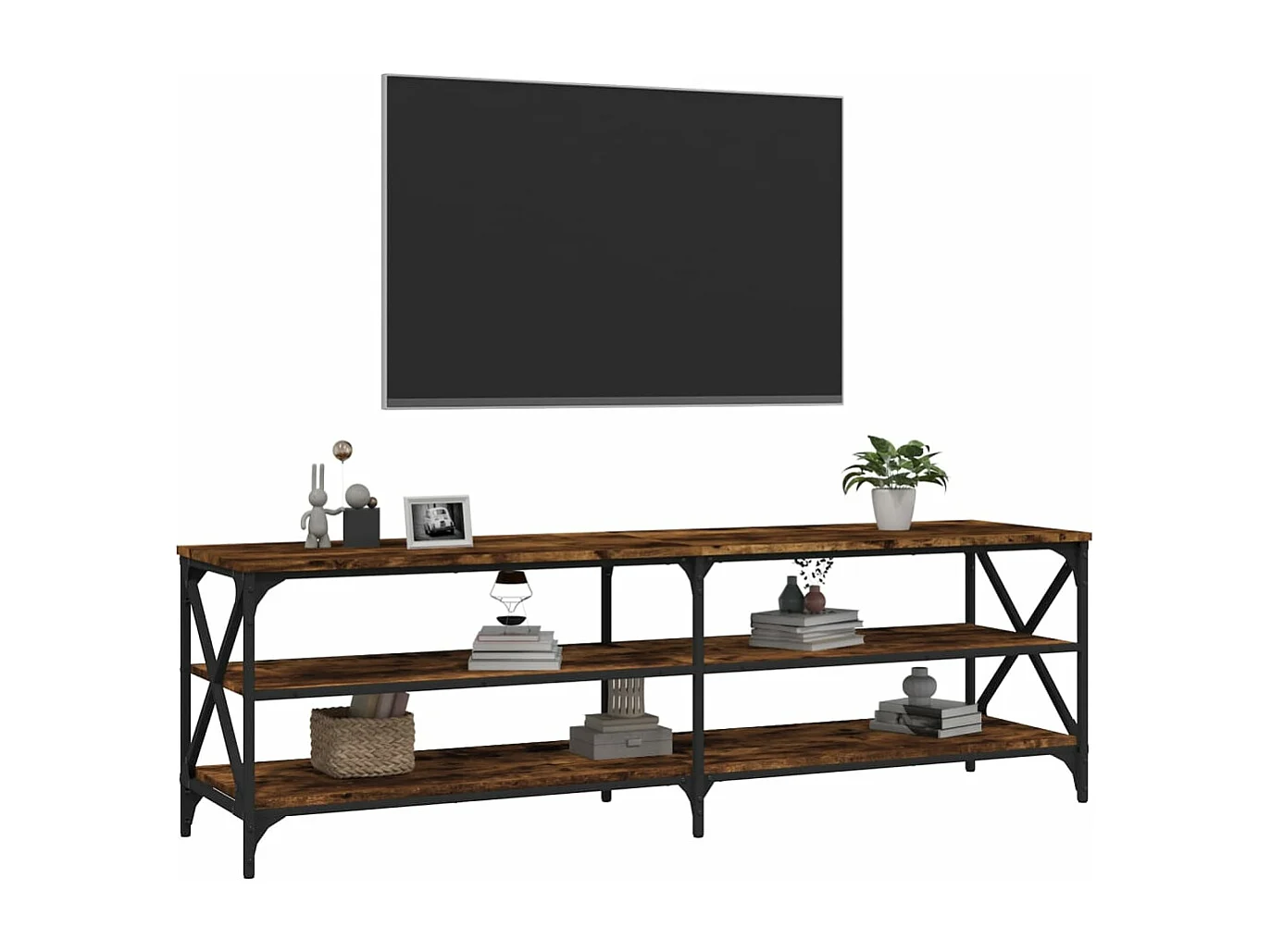Móvel para TV 160x40x50 cm derivados de madeira carvalho fumado