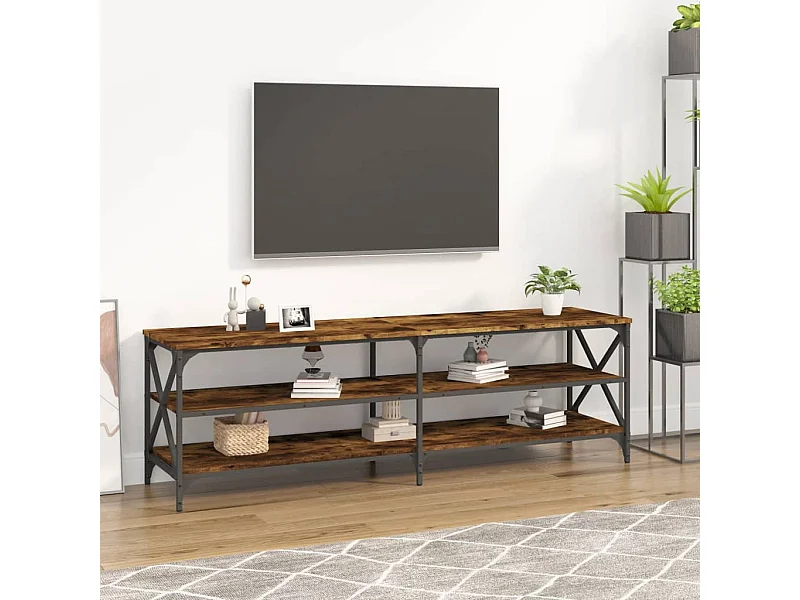 Tv-meubel 160x40x50 cm bewerkt hout gerookt eikenkleurig