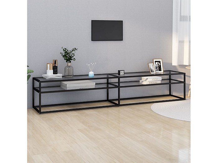 Mobile TV In Vetro Temperato 180x40 Cm - Design Moderno, Ripiano Inferiore - Foto 11