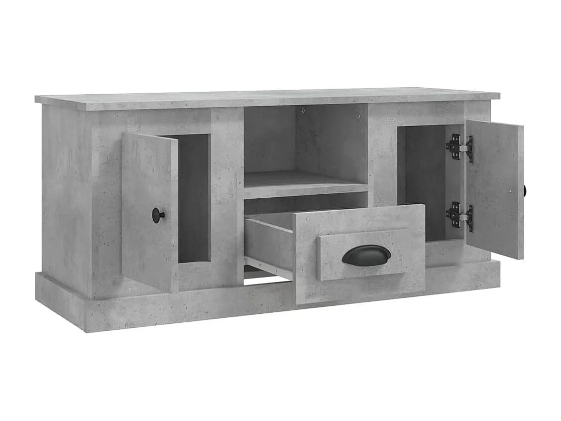 Mobile Porta TV Grigio Cemento 100x35,5x45cm Legno Multistrato