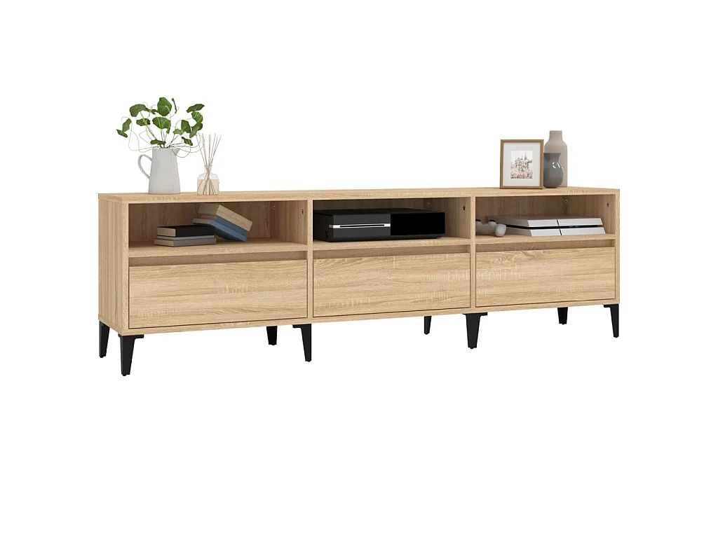 Tv-meubel 150x30x44,5 cm bewerkt hout sonoma eikenkleurig