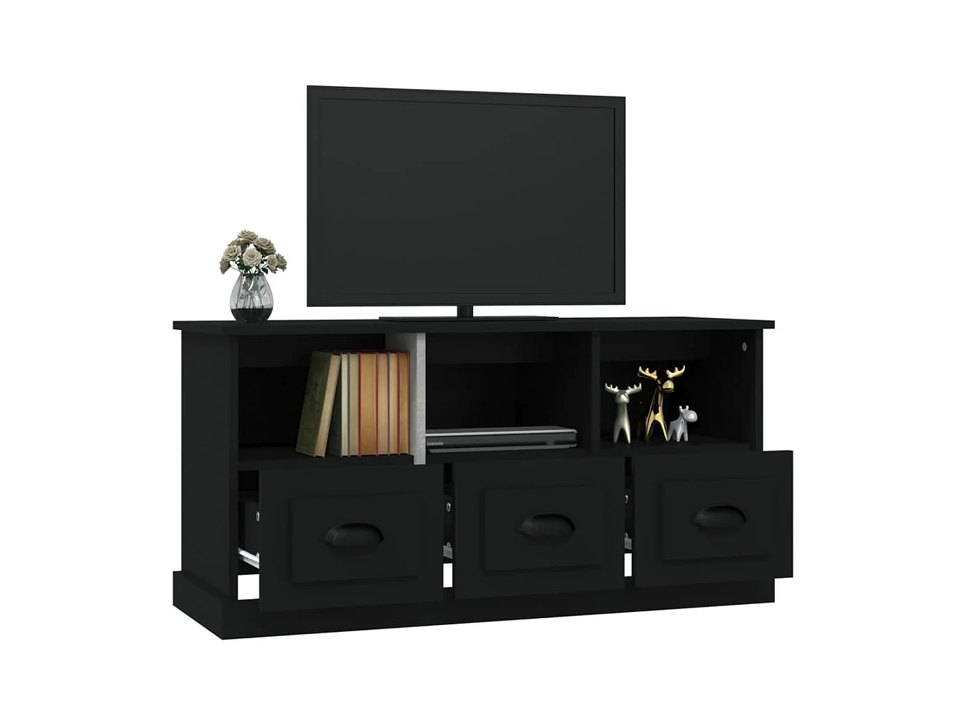 TV-Schrank Schwarz 100x35x50 cm Holzwerkstoff