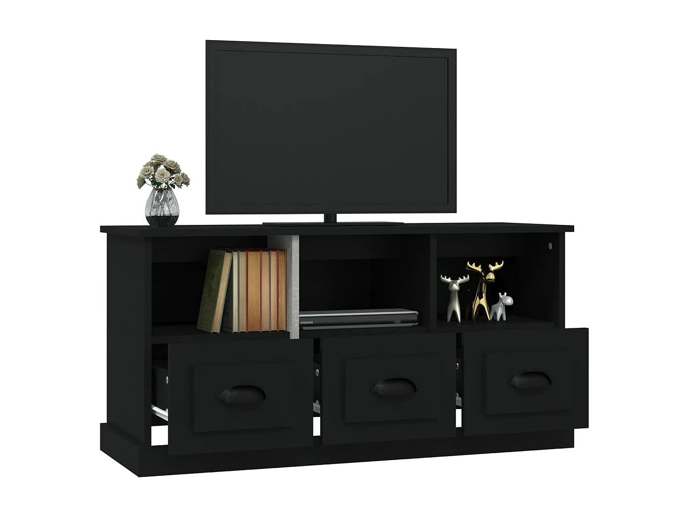 TV-Schrank Schwarz 100x35x50 cm Holzwerkstoff