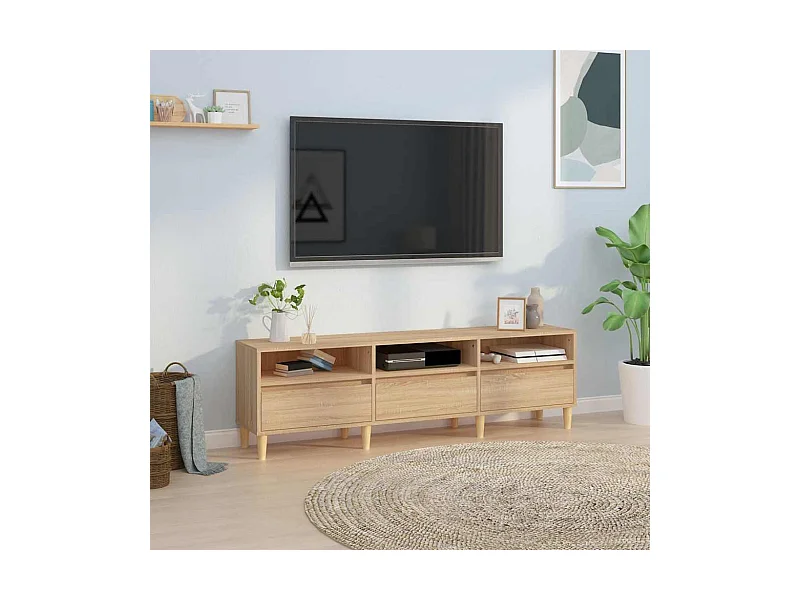 Meuble TV chêne sonoma 150x30x44,5 cm bois d'ingénierie