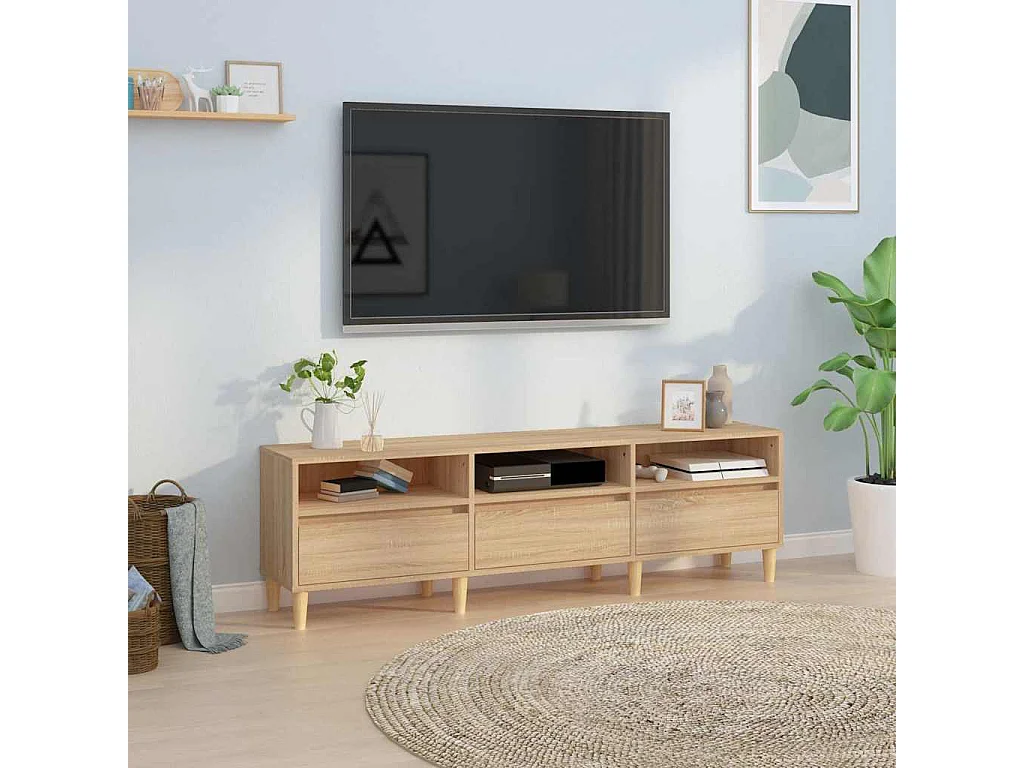 Meuble TV chêne sonoma 150x30x44,5 cm bois d'ingénierie