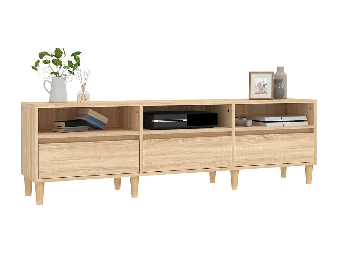 Meuble TV chêne sonoma 150x30x44,5 cm bois d'ingénierie