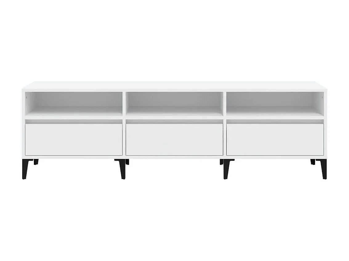 Meuble TV blanc 150x30x44,5 cm bois d'ingénierie