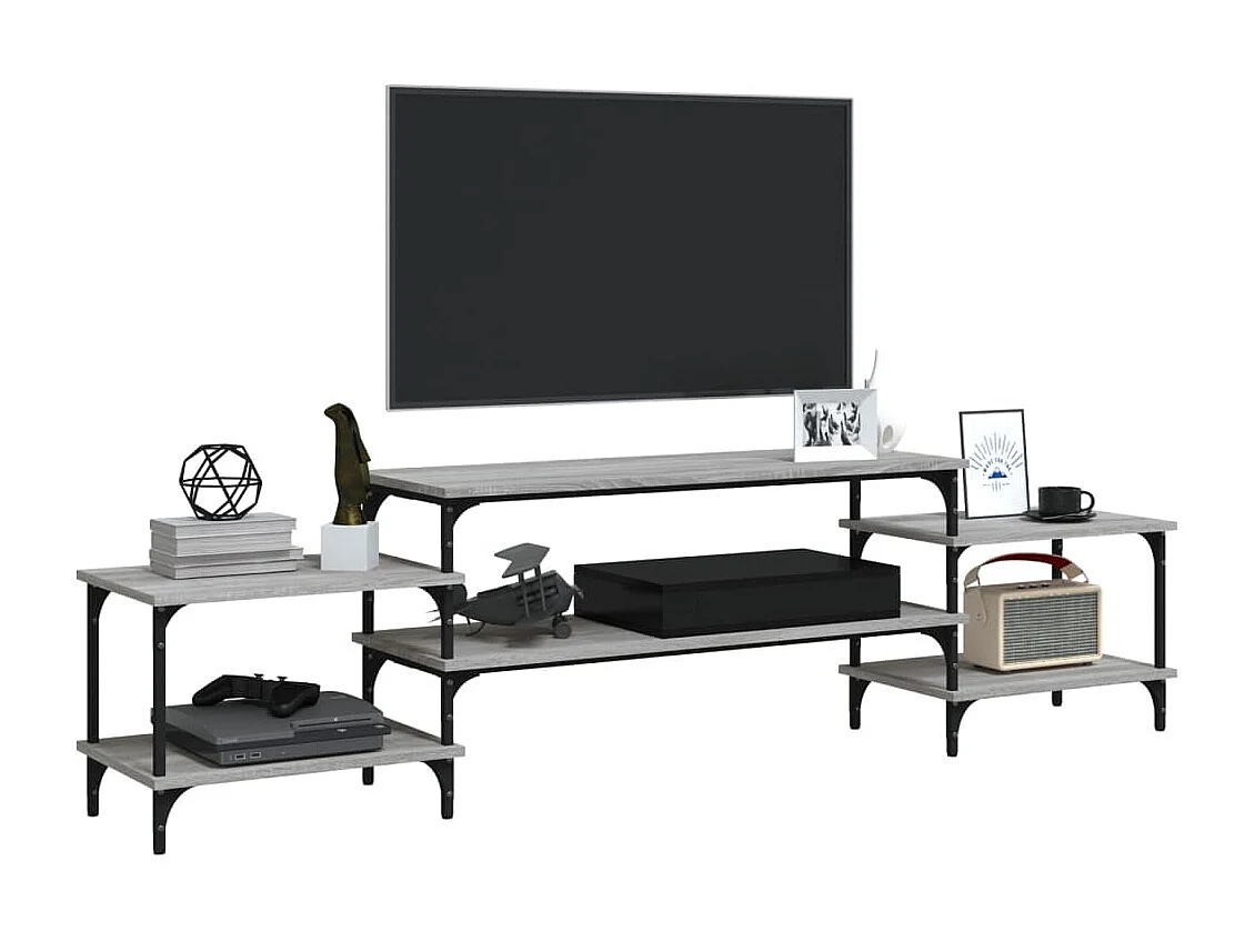 Mueble para TV madera contrachapada gris Sonoma 197x35x52 cm