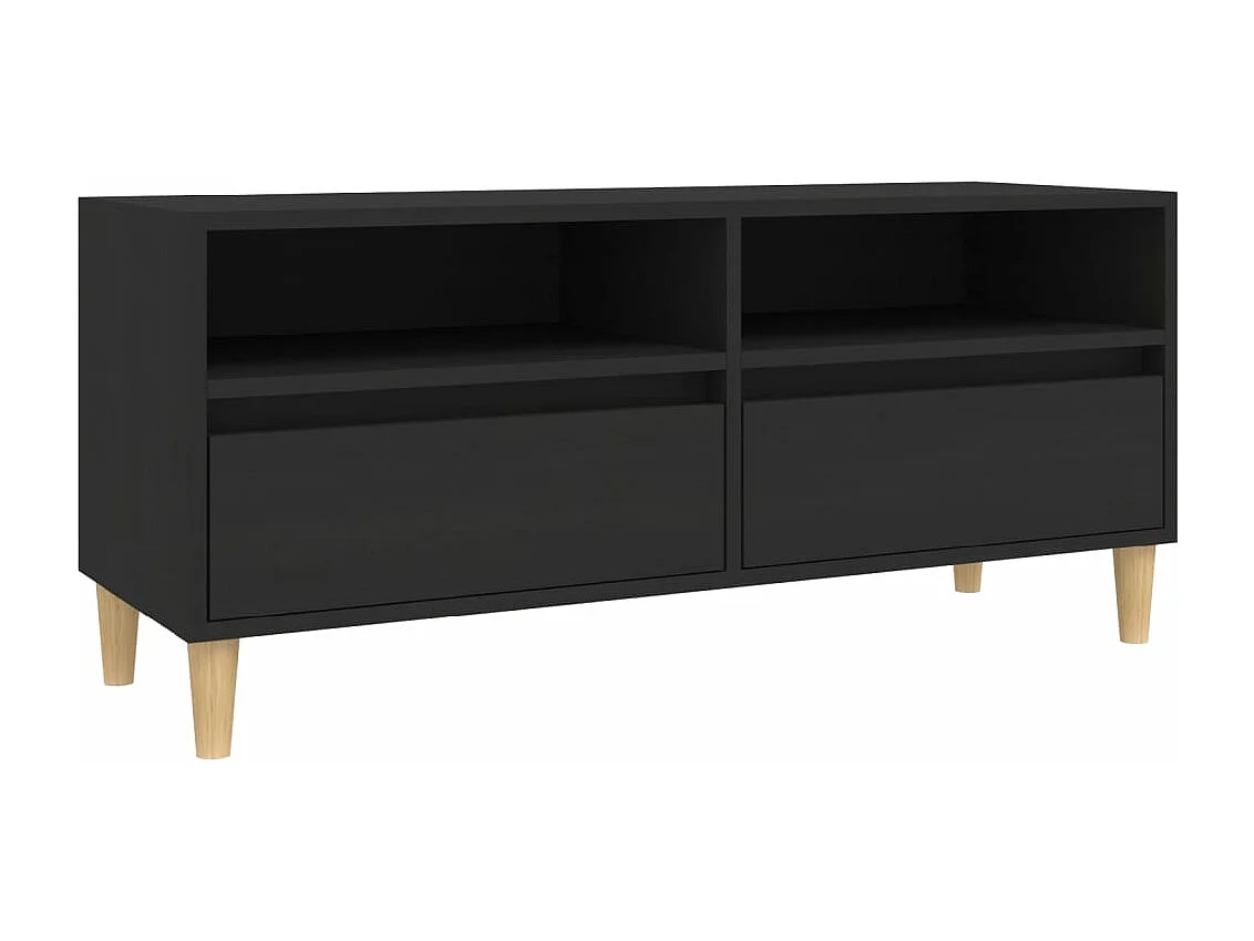 Meuble TV noir 100x34,5x44,5 cm bois d'ingénierie