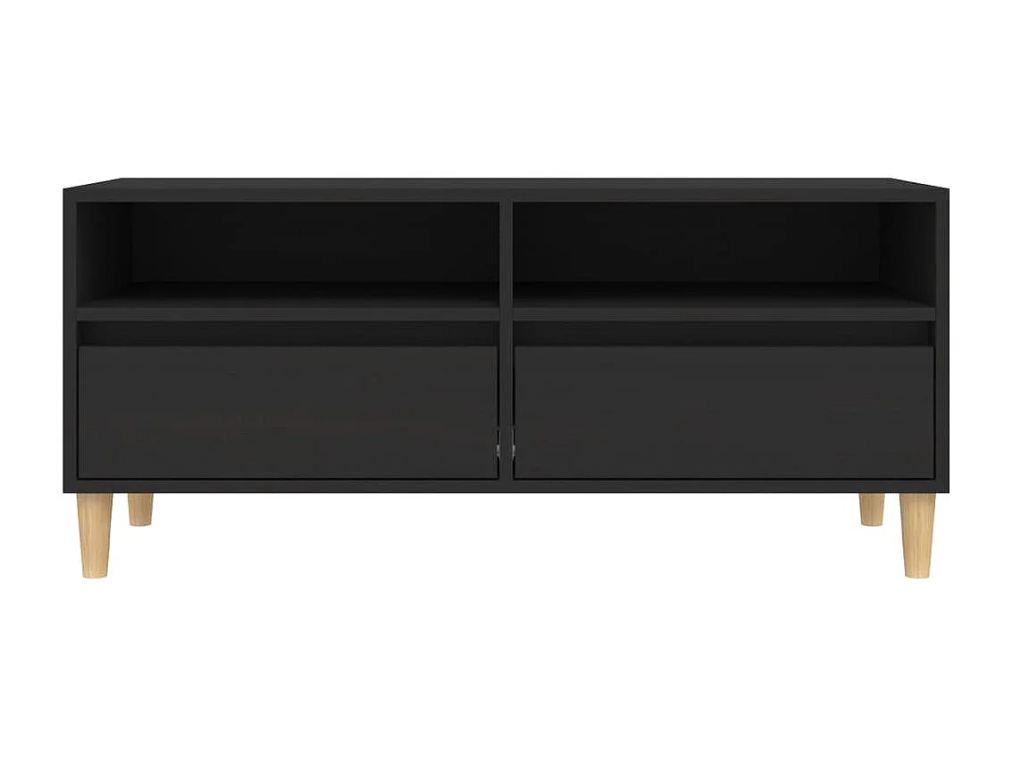 Meuble TV noir 100x34,5x44,5 cm bois d'ingénierie