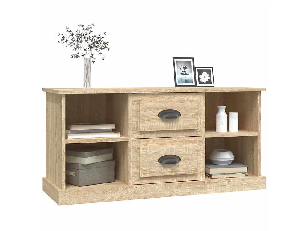 Tv-meubel 99,5x35,5x48 cm bewerkt hout sonoma eikenkleurig
