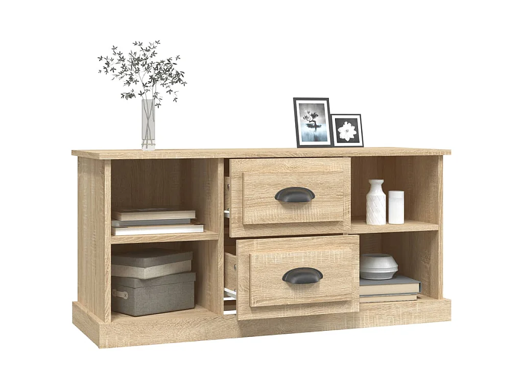 Tv-meubel 99,5x35,5x48 cm bewerkt hout sonoma eikenkleurig