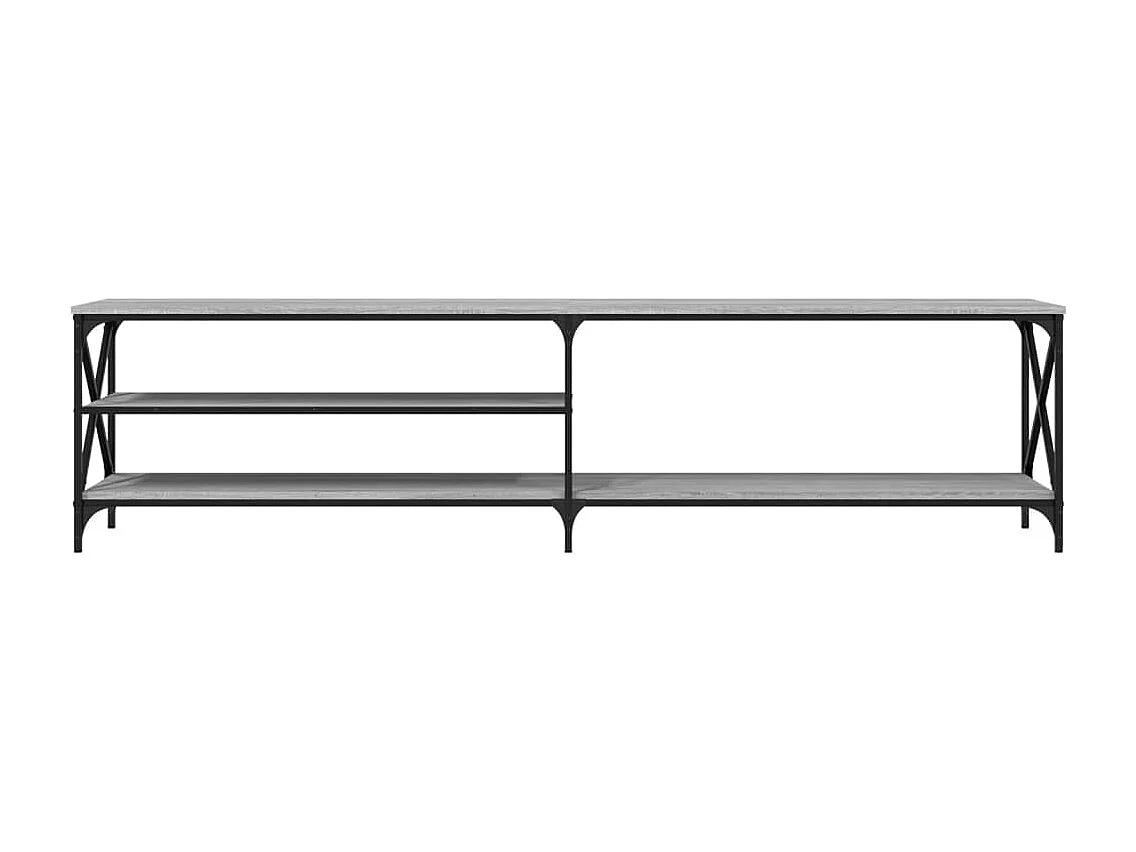 Mueble TV metal y madera contrachapada gris Sonoma 200x40x50 cm