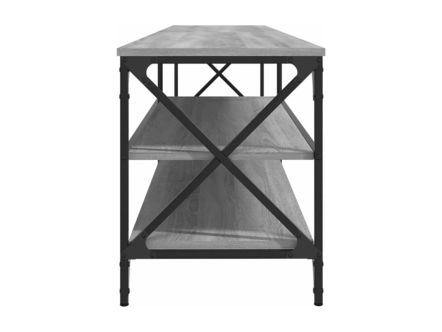 Mueble TV metal y madera contrachapada gris Sonoma 200x40x50 cm