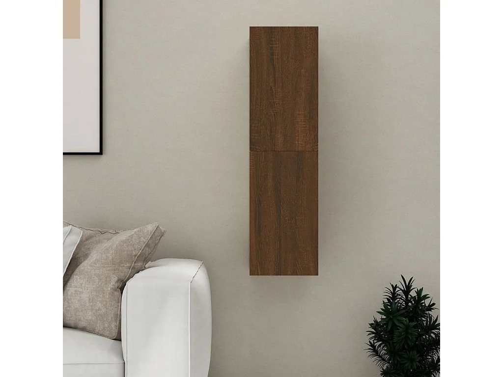 Tv-wandmeubel 30,5x30x110 cm bruin eikenkleur