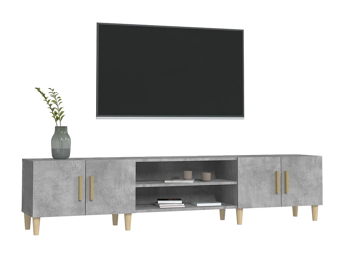 Mobile Porta TV Grigio Cemento 180x31,5x40 cm Legno Multistrato