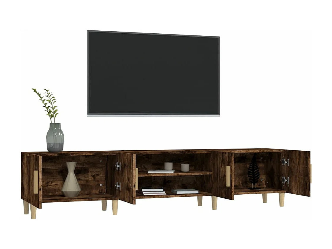 Mobile TV Rovere Fumo 180x31,5x40 cm in Legno Multistrato