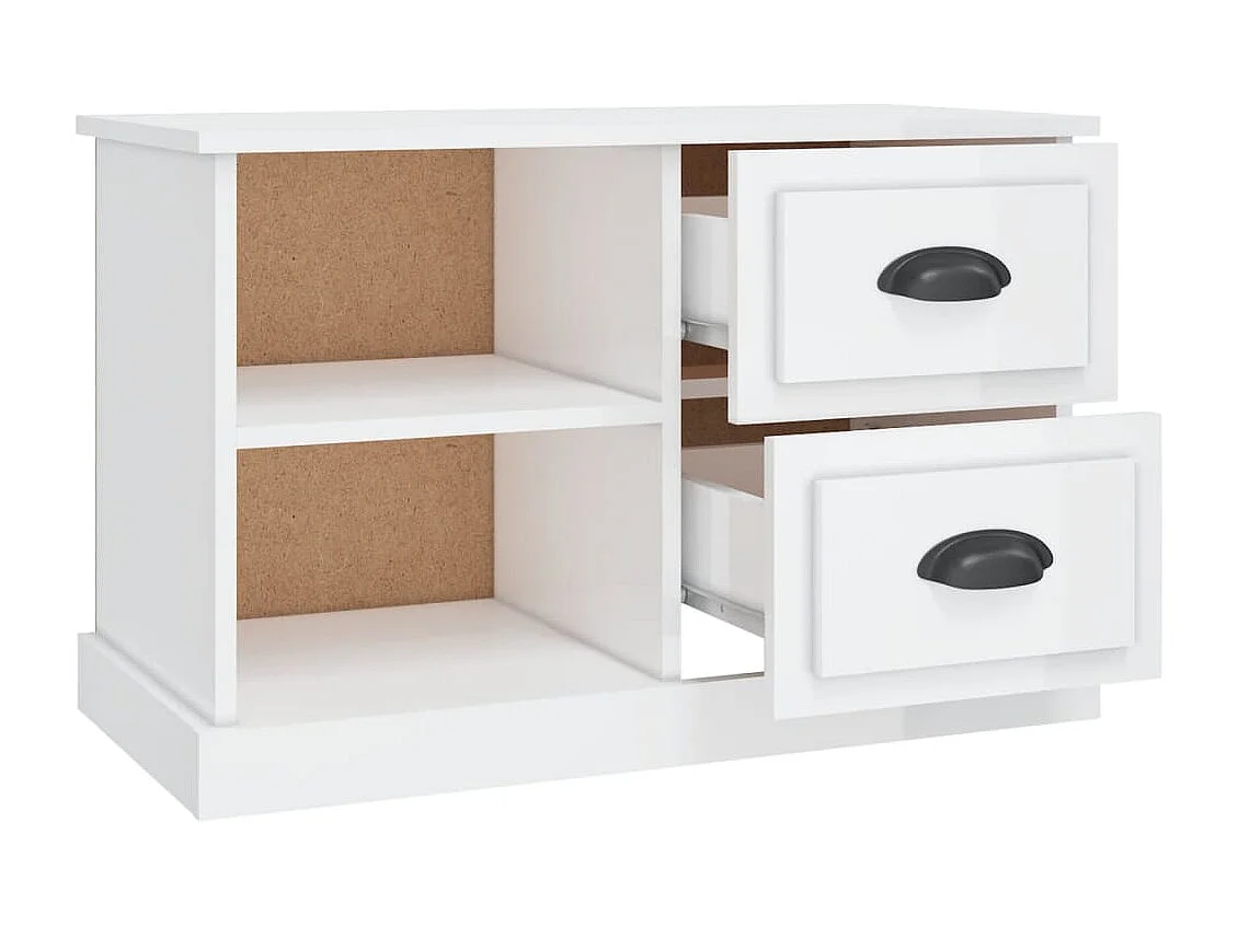 Tv-meubel 73x35,5x47,5 cm bewerkt hout hoogglans wit