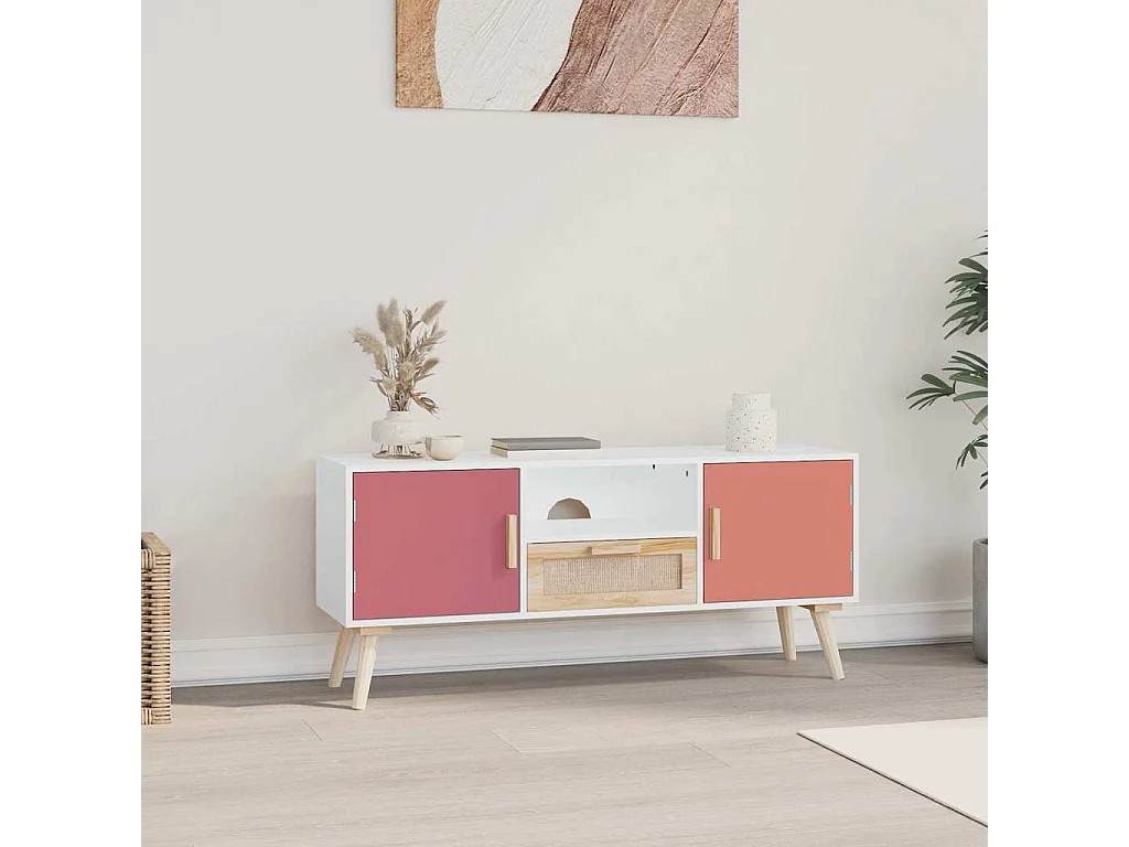 Tv-meubel met deuren 105x30x45 cm bewerkt hout