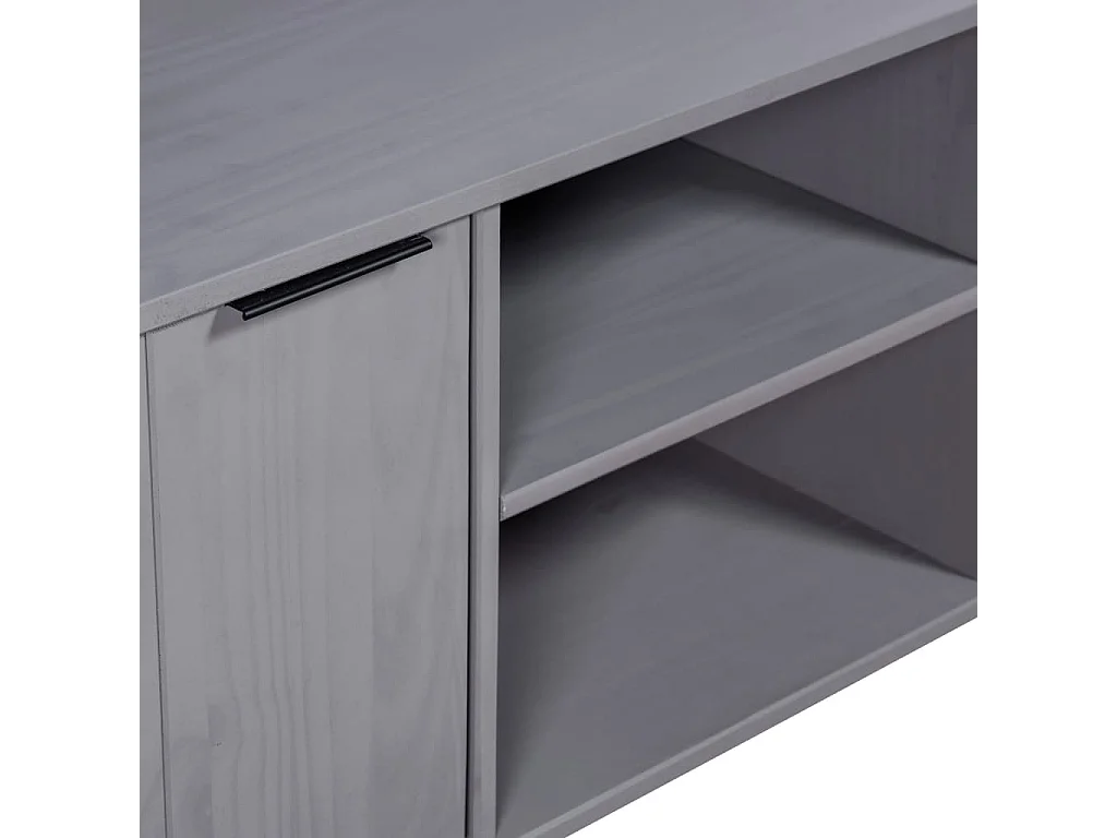 TV-Schrank New York Grau Massivholz Kiefer