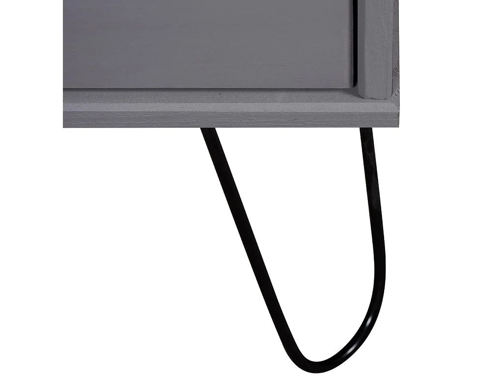 TV-Schrank New York Grau Massivholz Kiefer