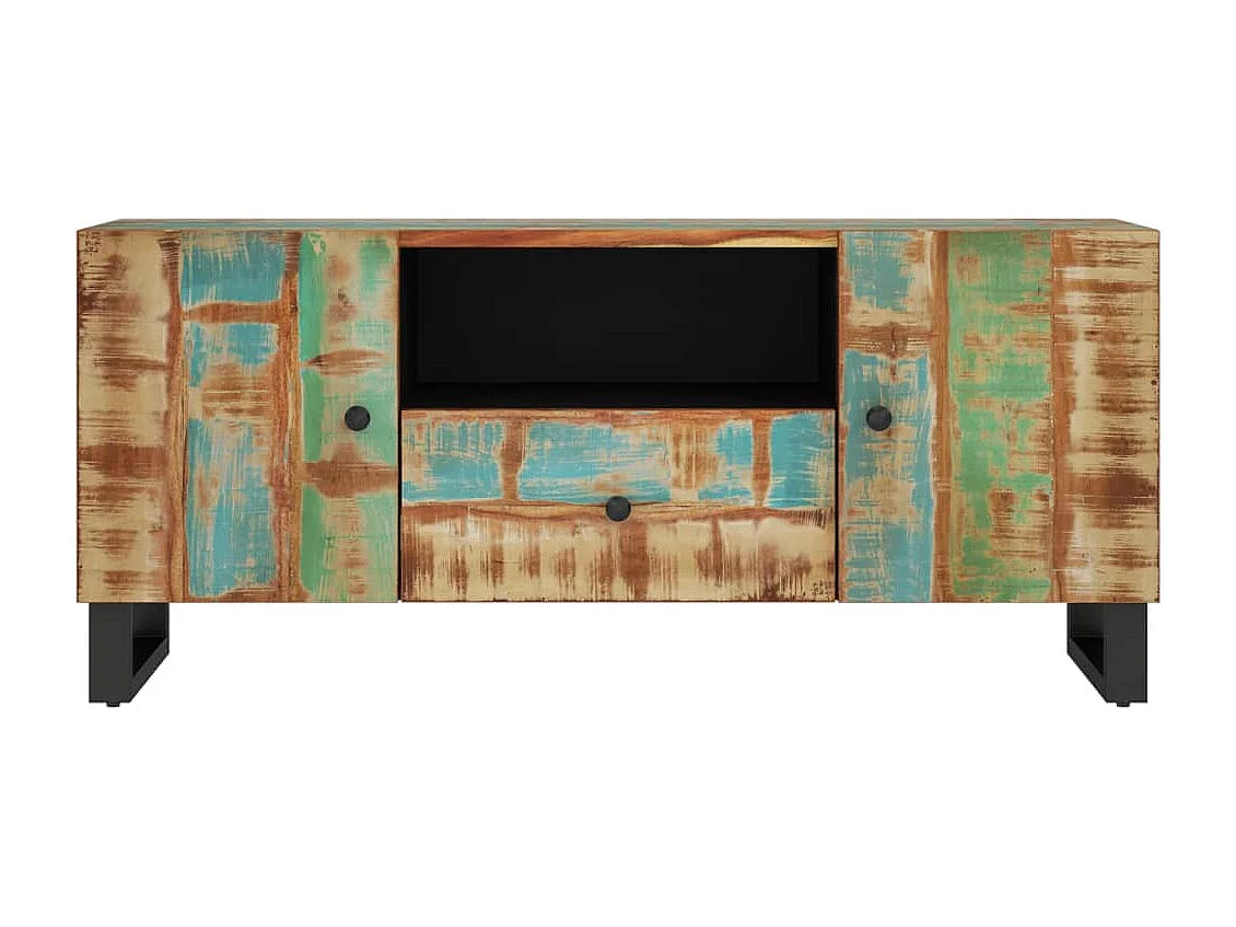 Meuble TV 105x33,5x46 cm bois de récupération et d'ingénierie