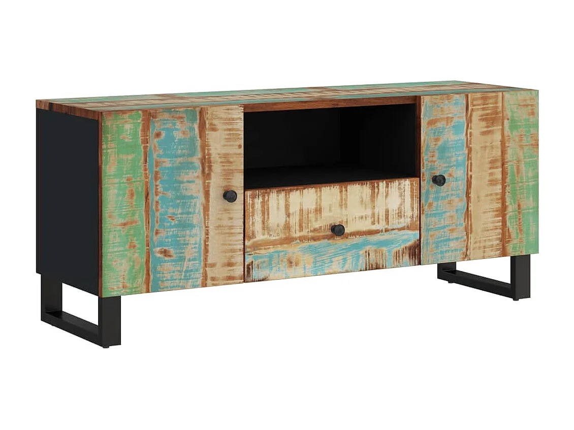 Mueble TV madera reciclada y madera contrachapada 105x33,5x46cm