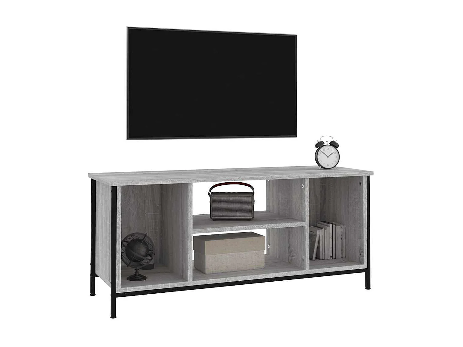 Meuble TV sonoma gris 102x35x45 cm bois d'ingénierie