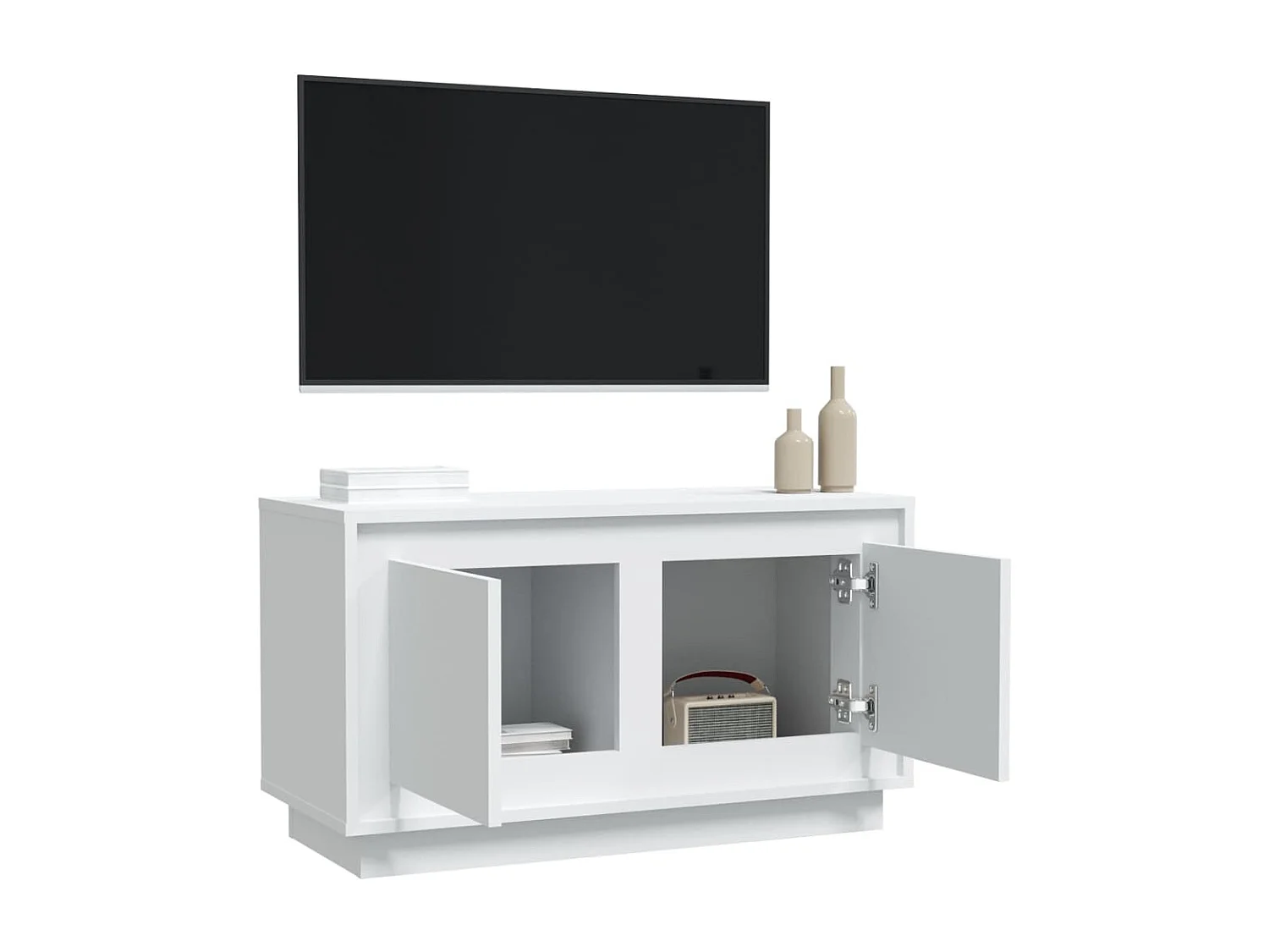 Tv-meubel 80x35x45 cm bewerkt hout wit