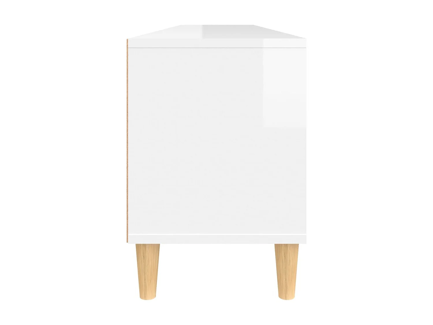 Meuble TV blanc brillant 150x30x44,5 cm bois d'ingénierie