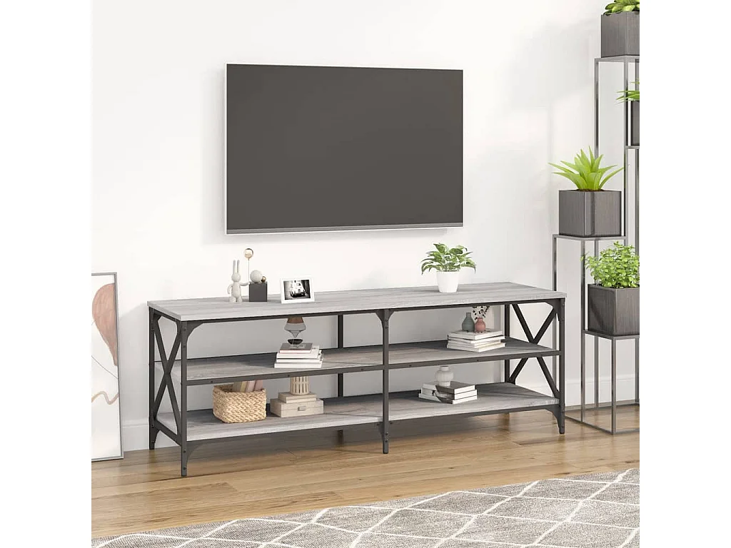 Móvel p/ TV 140x40x50 cm derivados de madeira cinzento sonoma