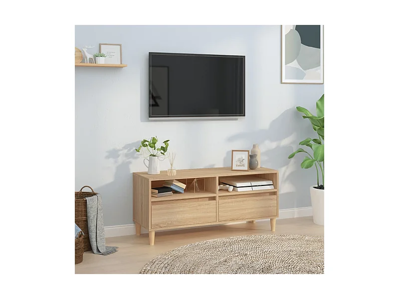 Meuble TV chêne sonoma 100x34,5x44,5 cm bois d'ingénierie
