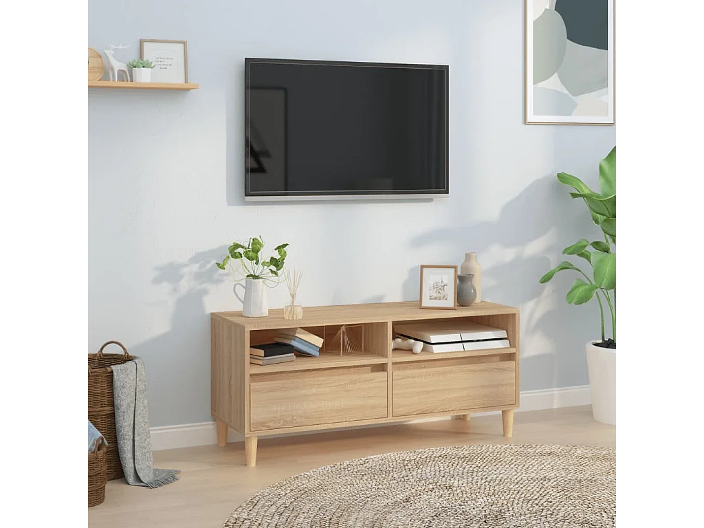 Meuble TV chêne sonoma 100x34,5x44,5 cm bois d'ingénierie
