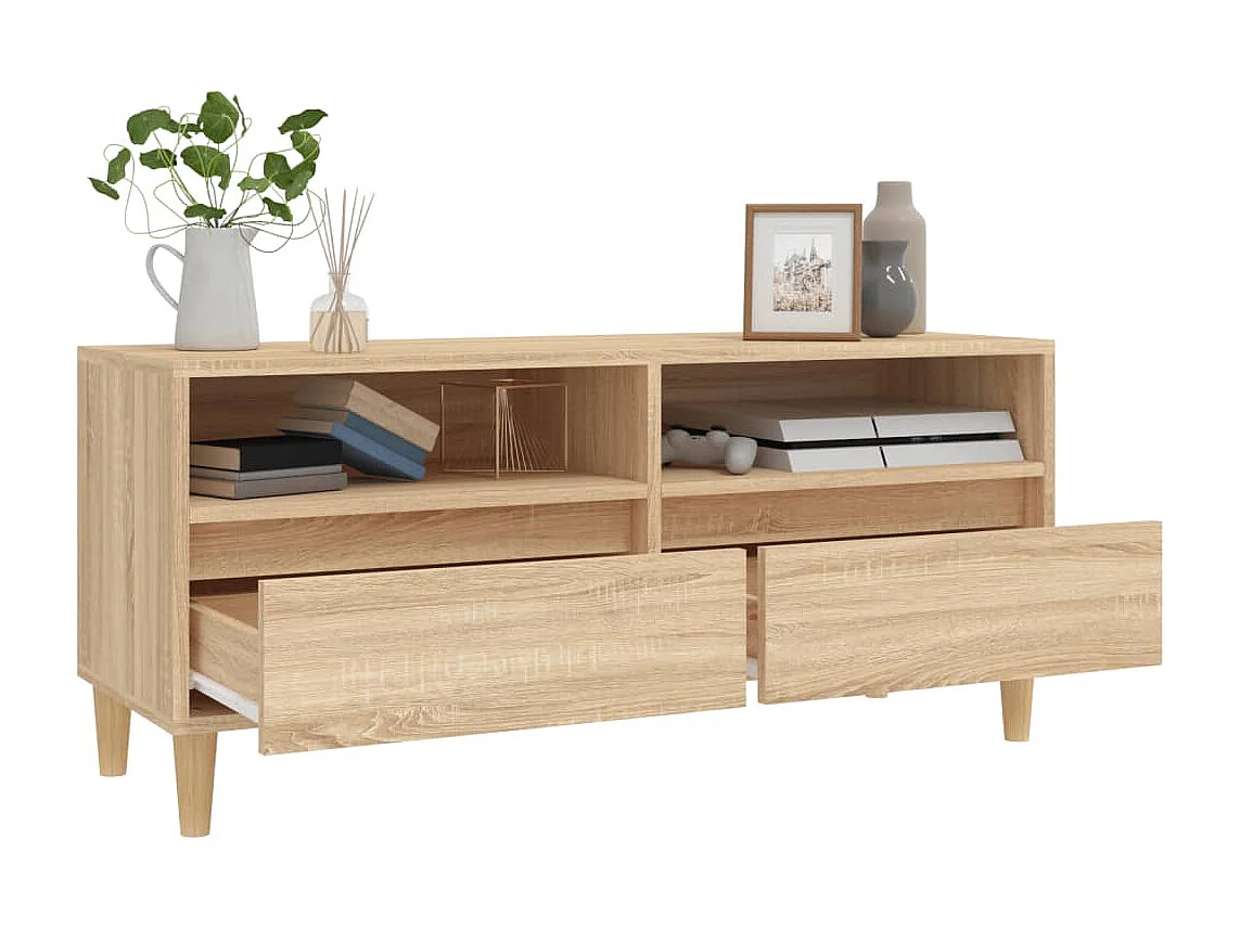 Meuble TV chêne sonoma 100x34,5x44,5 cm bois d'ingénierie