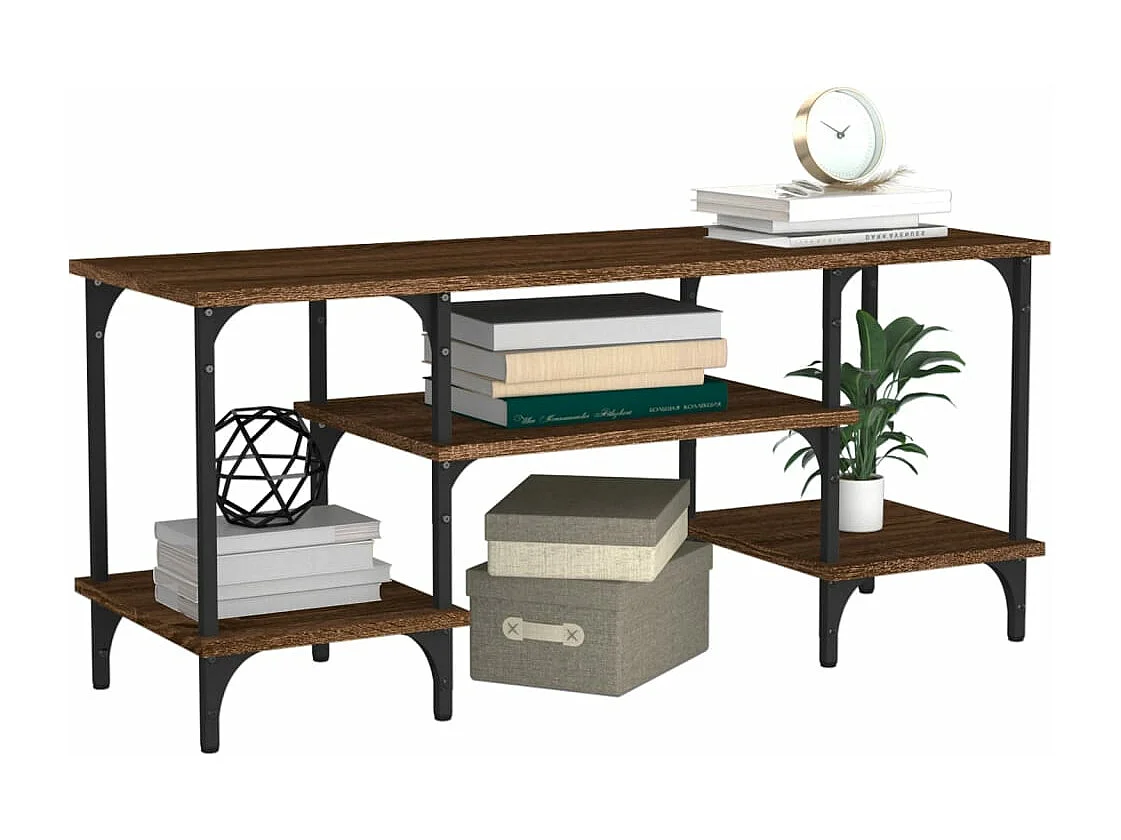 Mobile Porta TV Rovere Marrone 102x35x45,5 cm Legno Multistrato