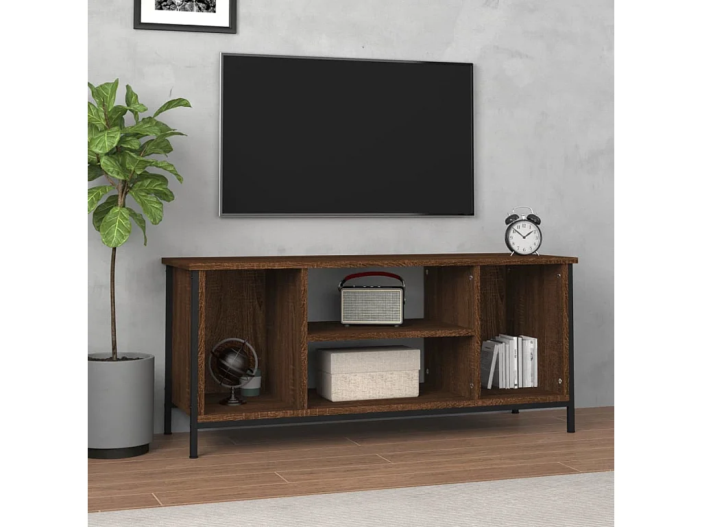 Meuble TV chêne marron 102x35x45 cm bois d'ingénierie