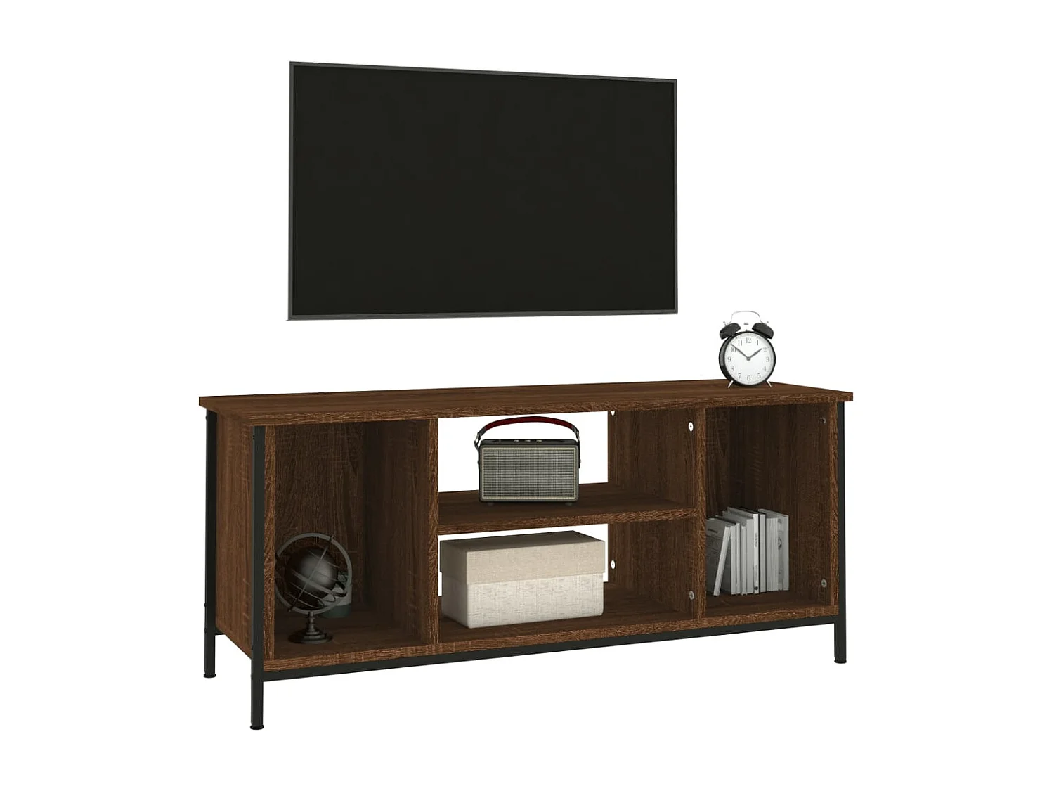 Meuble TV chêne marron 102x35x45 cm bois d'ingénierie