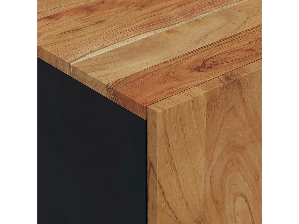Meuble TV 80x33x46 cm bois d'acacia solide et d'ingénierie