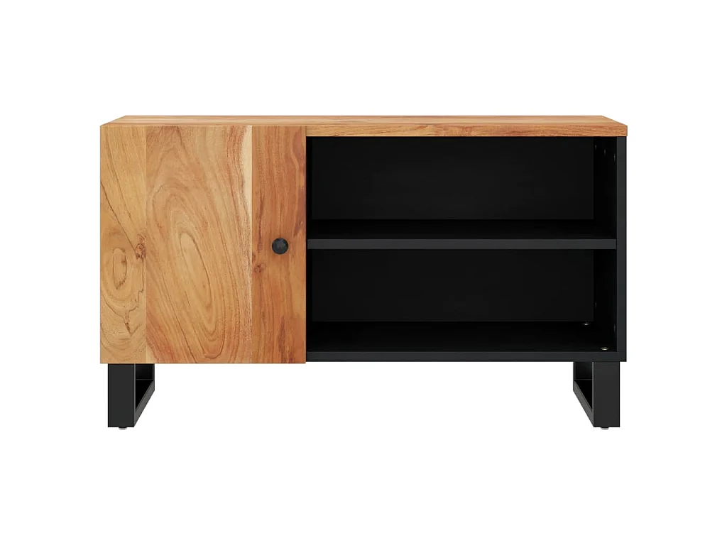 Meuble TV 80x33x46 cm bois d'acacia solide et d'ingénierie