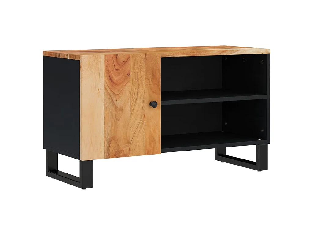 Meuble TV 80x33x46 cm bois d'acacia solide et d'ingénierie