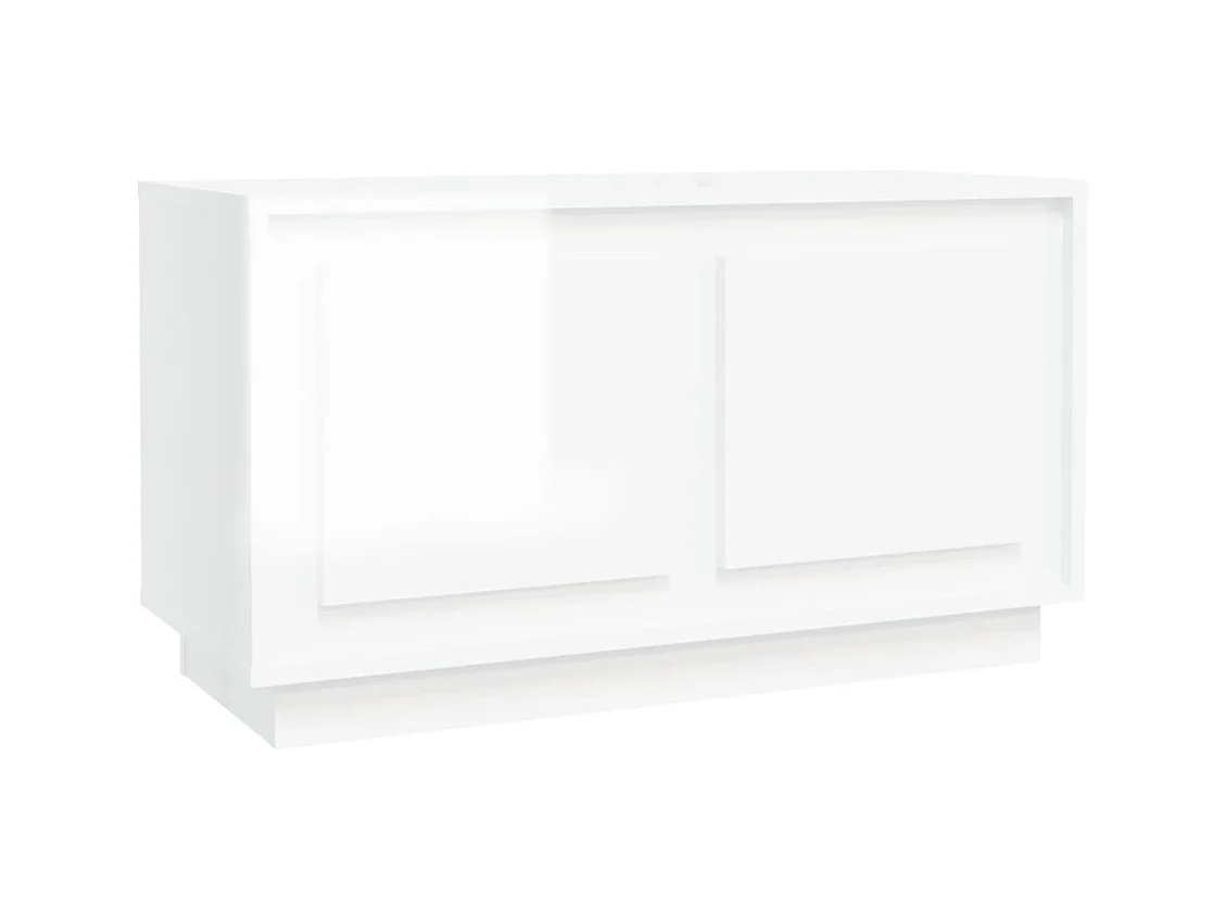 Mobile Porta TV Bianco Lucido 80x35x45 cm in Legno Multistrato
