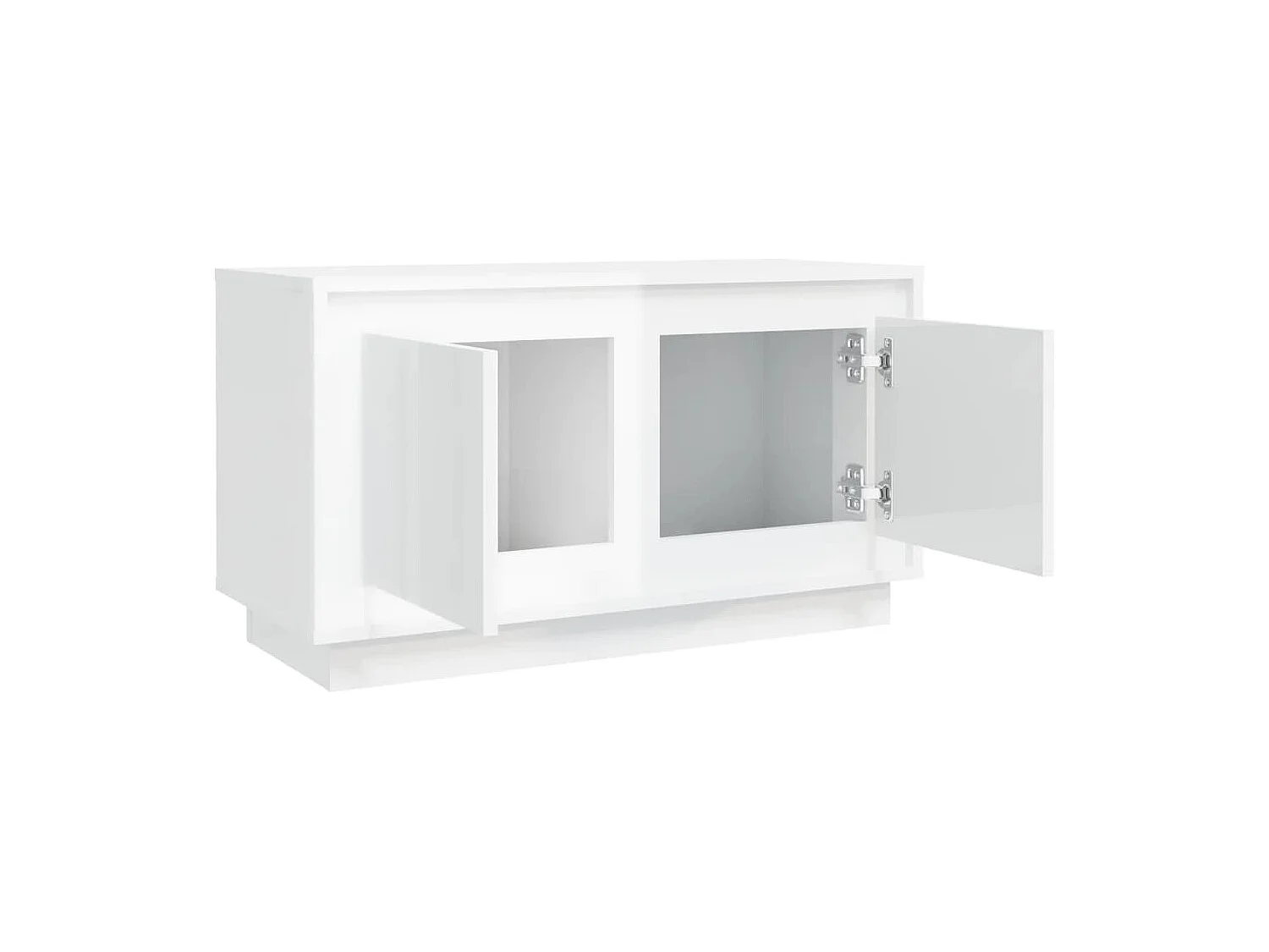 Mobile Porta TV Bianco Lucido 80x35x45 cm in Legno Multistrato