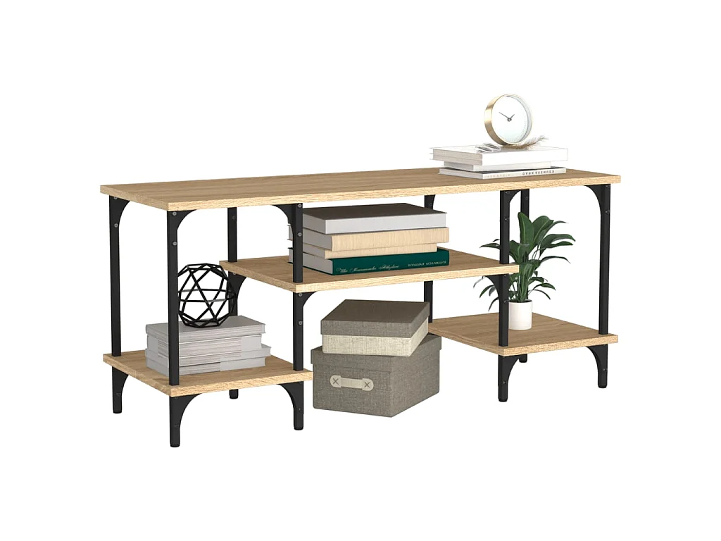 Meuble TV chêne sonoma 102x35x45,5 cm bois d'ingénierie