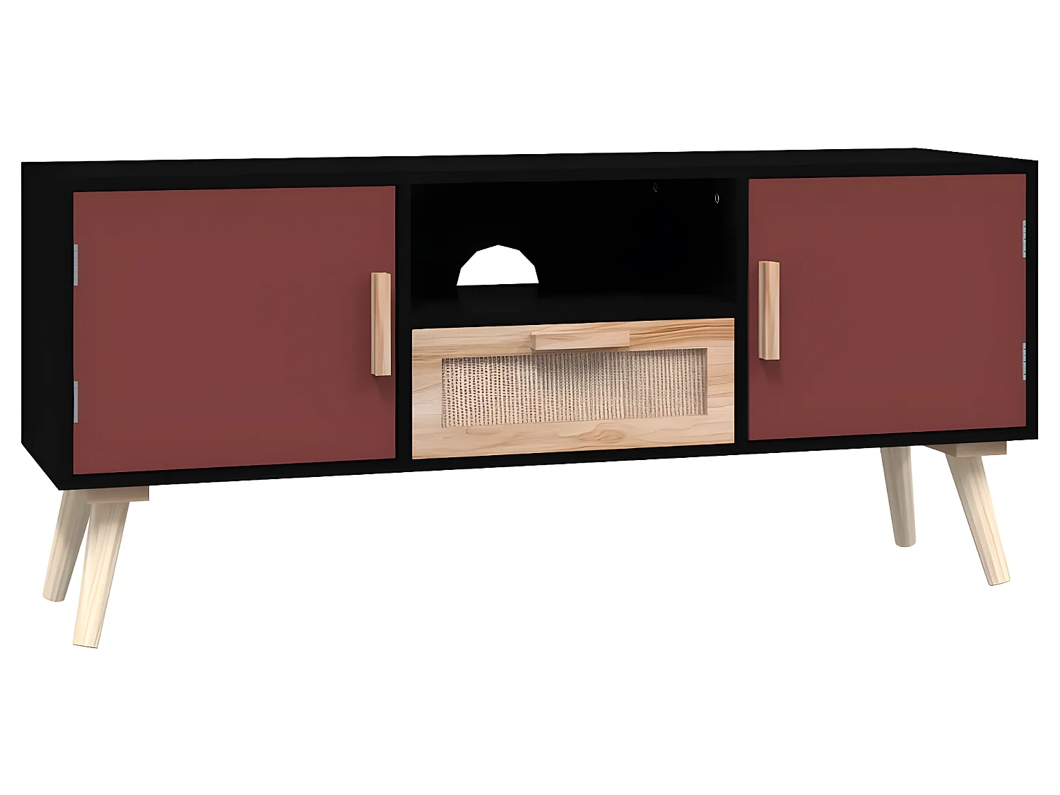Meuble TV avec portes 105x30x45 cm bois d'ingénierie