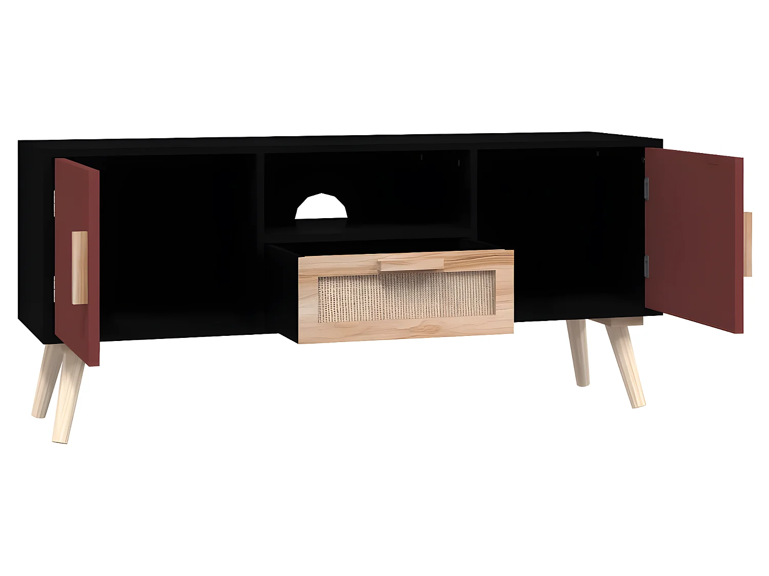 Meuble TV avec portes 105x30x45 cm bois d'ingénierie