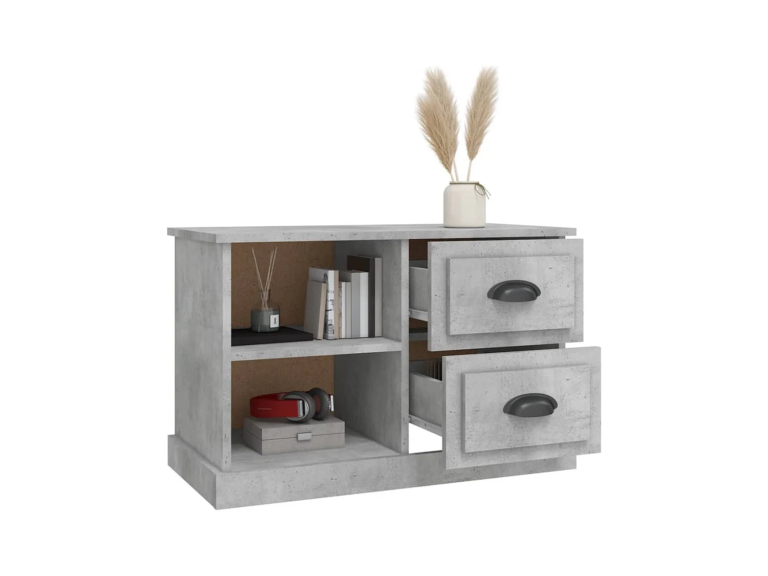 Meuble TV gris béton 73x35,5x47,5 cm bois d'ingénierie