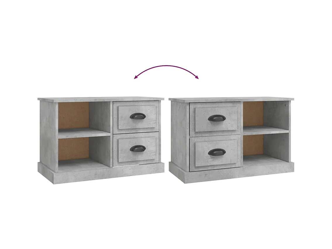 Meuble TV gris béton 73x35,5x47,5 cm bois d'ingénierie