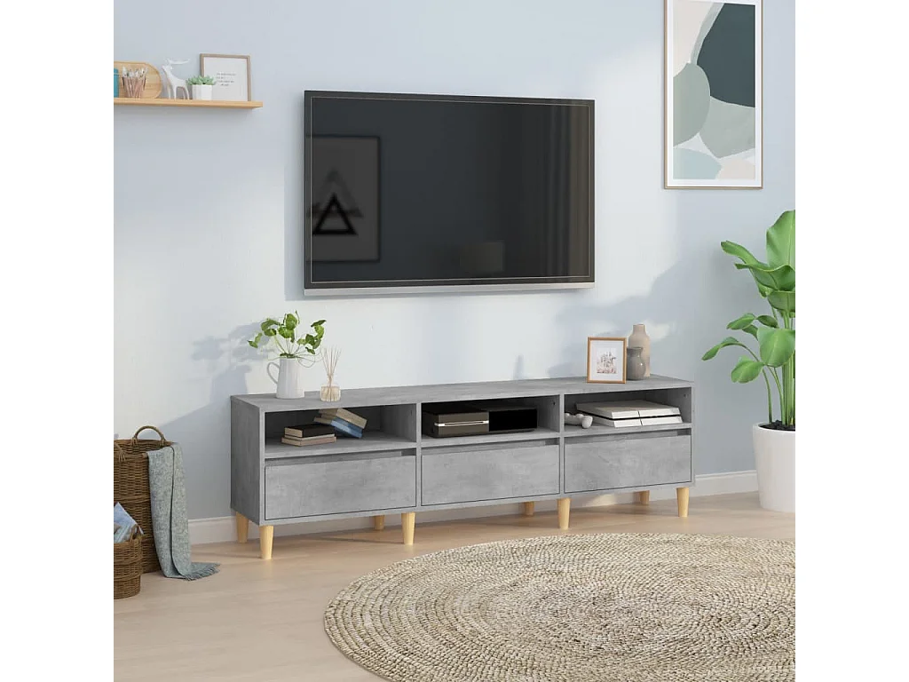 TV-Schrank Betongrau 150x30x44,5 cm Holzwerkstoff