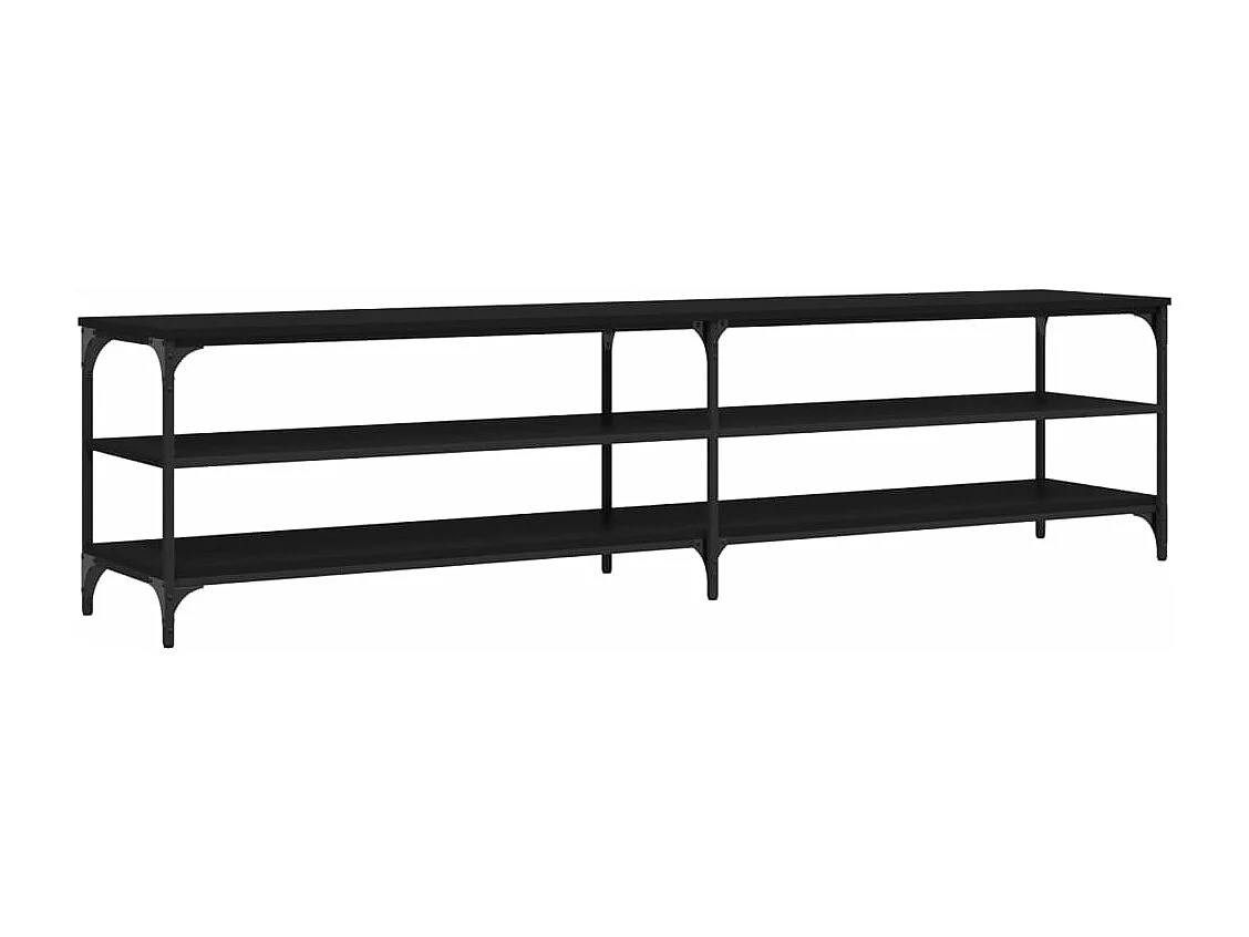 TV-Schrank Schwarz 200x30x50 cm Holzwerkstoff und Metall