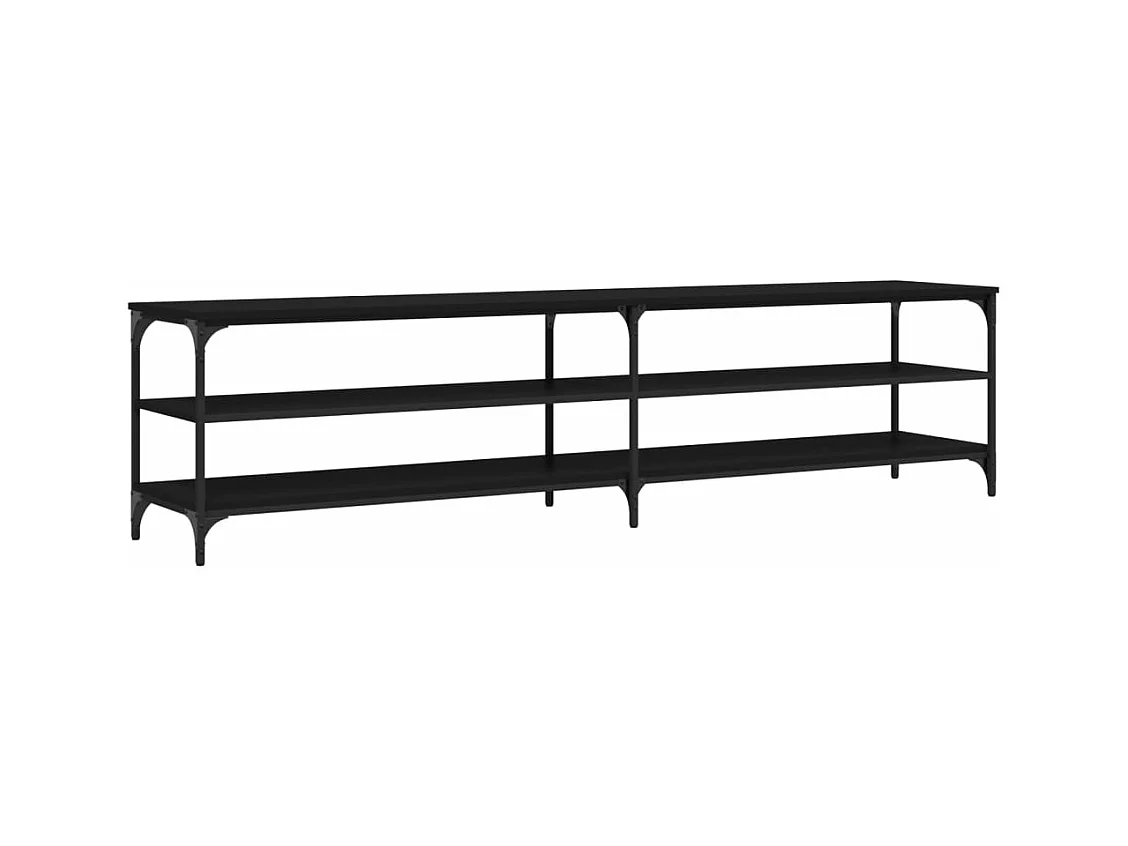 TV-Schrank Schwarz 200x30x50 cm Holzwerkstoff und Metall